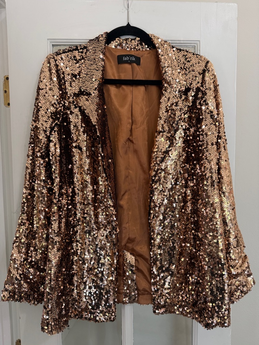 fab'rik Rose Gold Sequin Blazer